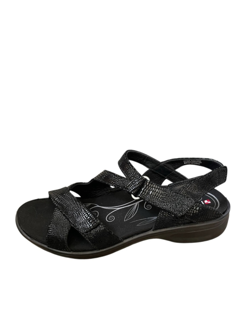 REVERE Women's Zanzibar Textured Strappy Comfort Sandal Black 40
